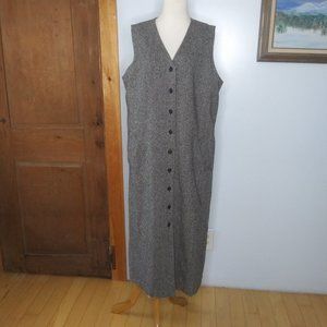 wool blend jumper dress button front two pockets made in the USA Appleseeds 12